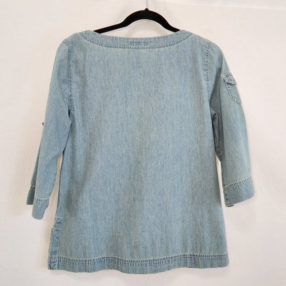 Vintage LRL JEANS CO. RALPH LAUREN Denim Tunic/Shirt Loose Fit Size M Exc. Cond. - Picture 6 of 16